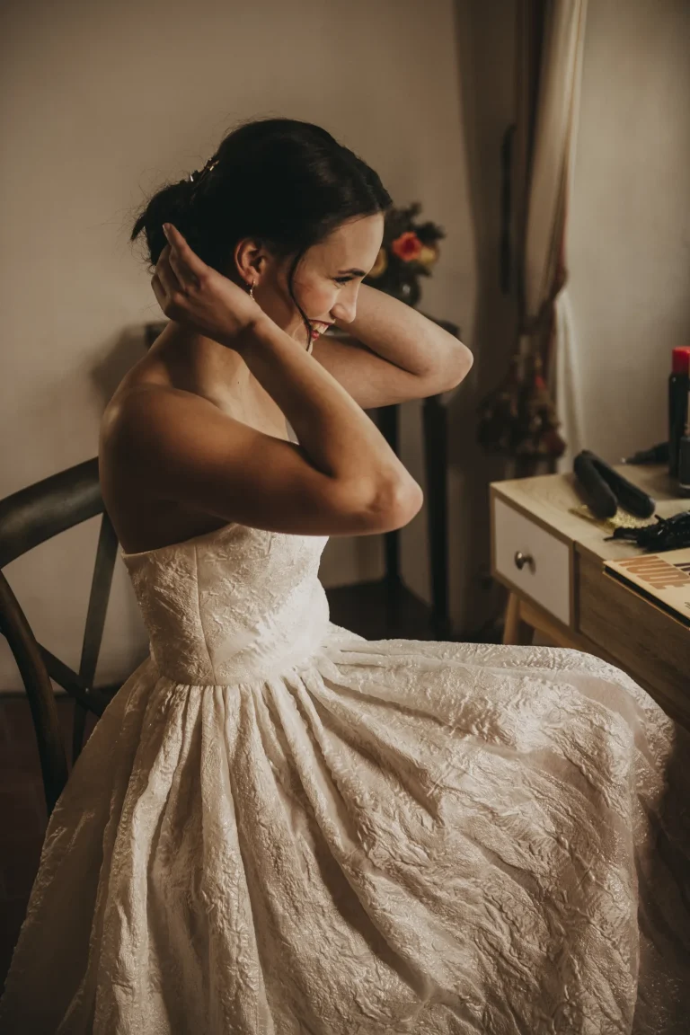 Preparación con el tocado